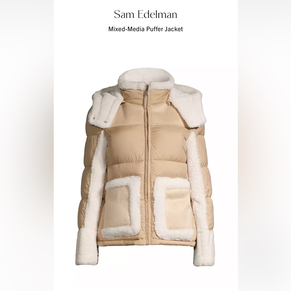 Sam edelman mix media puffer faux fur jackets